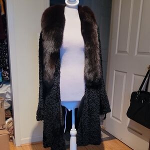 Fleur And Mike Moser VINTAGE Black Handmade Fur Beaver Coat